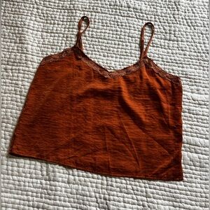 Pink Rose Terracotta Lace Trim Camisole